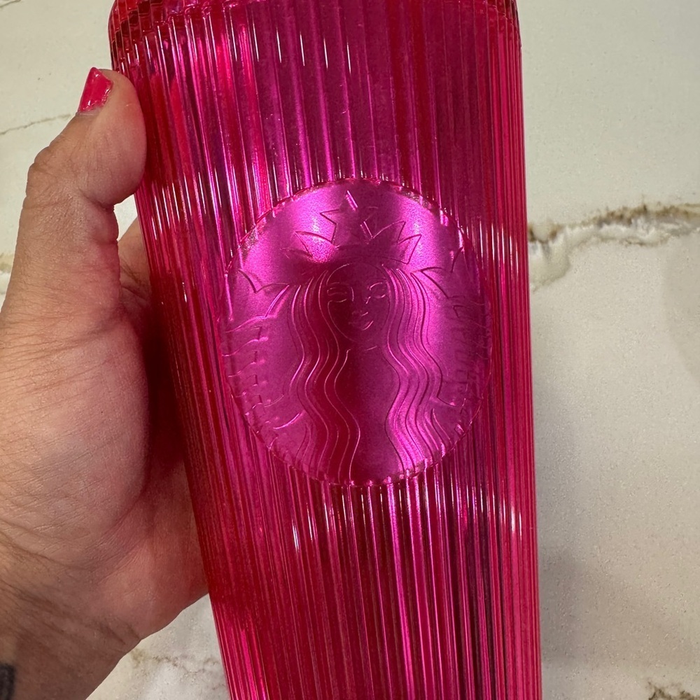 Starbucks Pink Bling Cold Cup 16oz – Gently Used - Picture 3 of 4